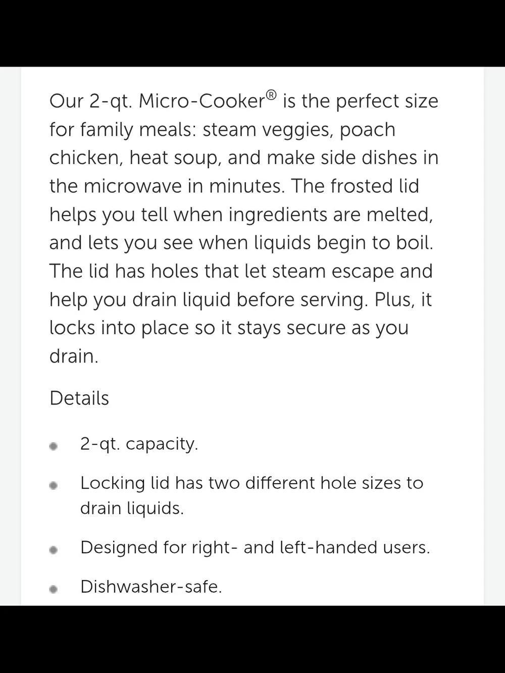 Pampered Chef 2qt. Micro-cooker